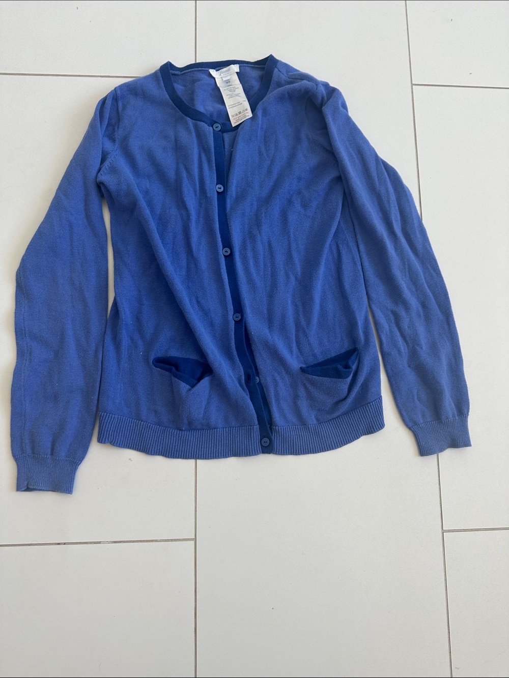 Classic Women's Blue Button-Front Cardigan Sweater